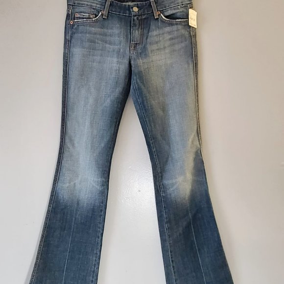 7 For All Mankind Blue Flare Jeans - Picture 10 of 12